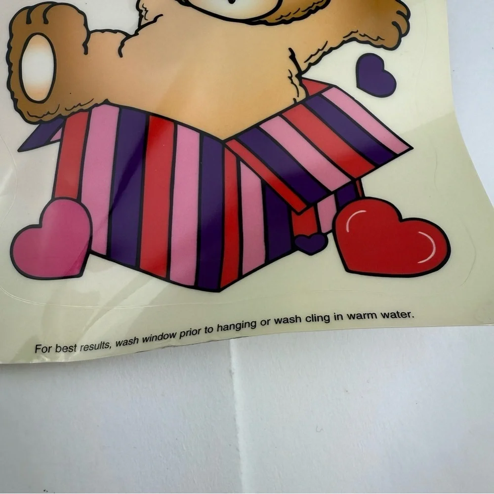 1998 Window Clings Valentine Bears Hearts Classic Clings NEW